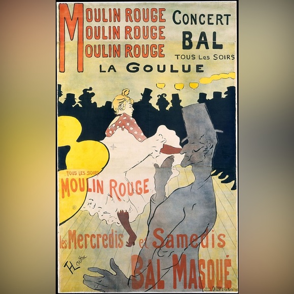 Vintage Toulouse-Lautrec “Moulin Rouge”La Goulue Rubber Coated Highball Glass - Picture 11 of 12